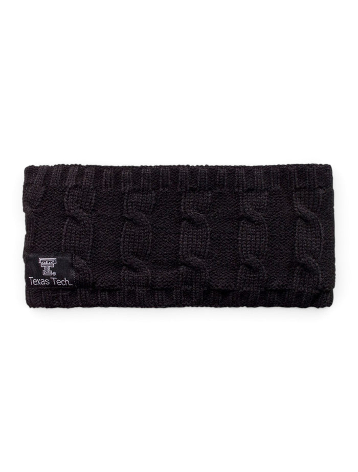 Zephyr Texas Tech Infinity Knit Headband – Black front view