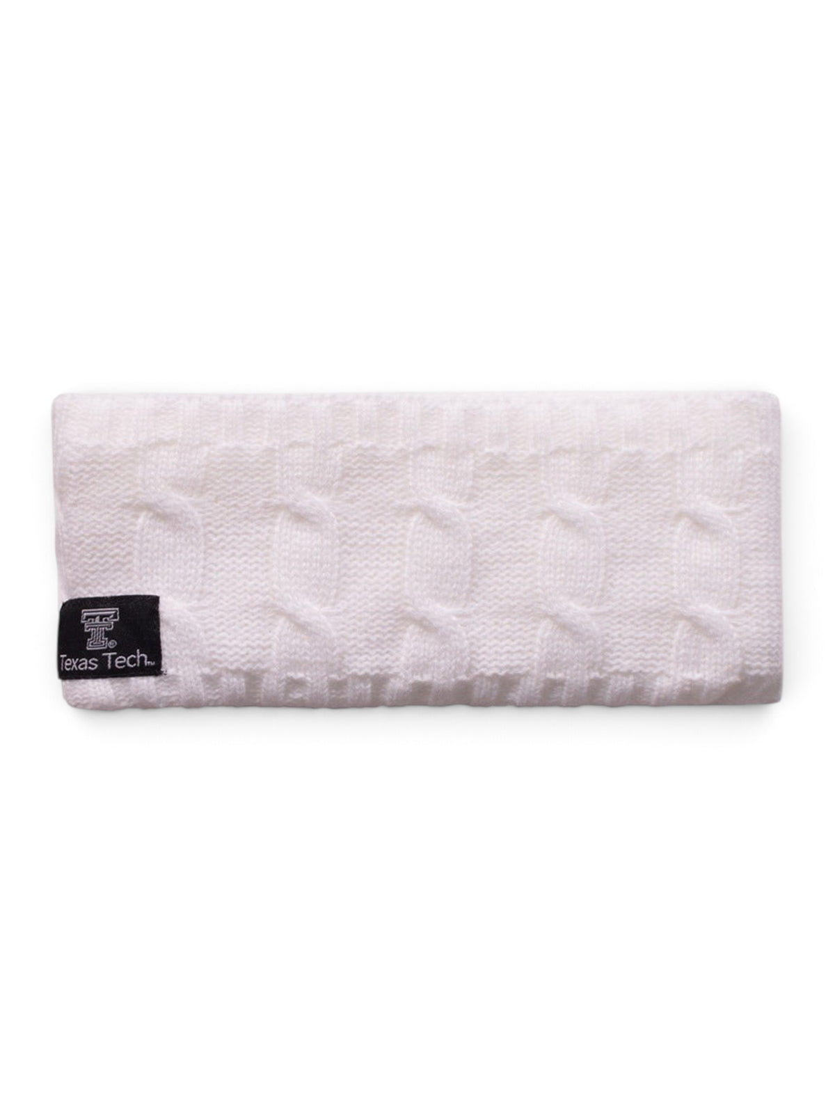 Zephyr Texas Tech Infinity Knit Headband – White front view