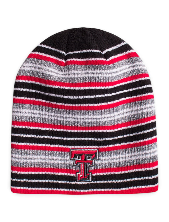 Zephyr Texas Tech "Traverse" Double T Striped Beanie – Front view