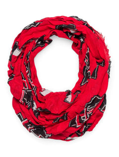 ZooZatz Texas Tech Repeating Lone Star Pride Infinity Scarf – Red front view