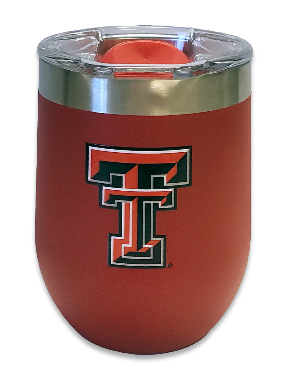 Texas Tech Double Walled Travel Stemless Wine Glass