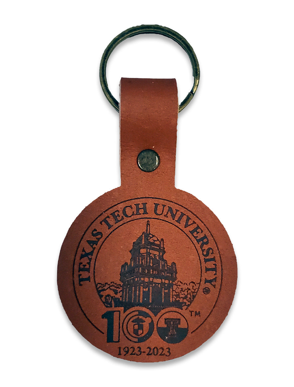 Texas Tech Centennial "100 Year Anniversary" Leather Keychain