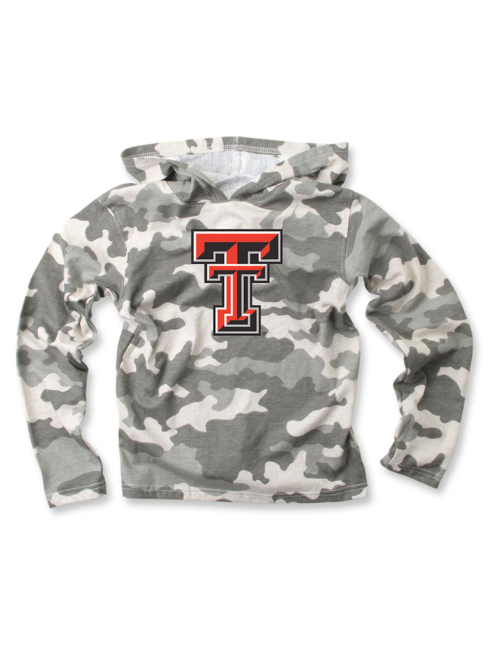 Texas Tech Double T on Camo KIDS Hoodie