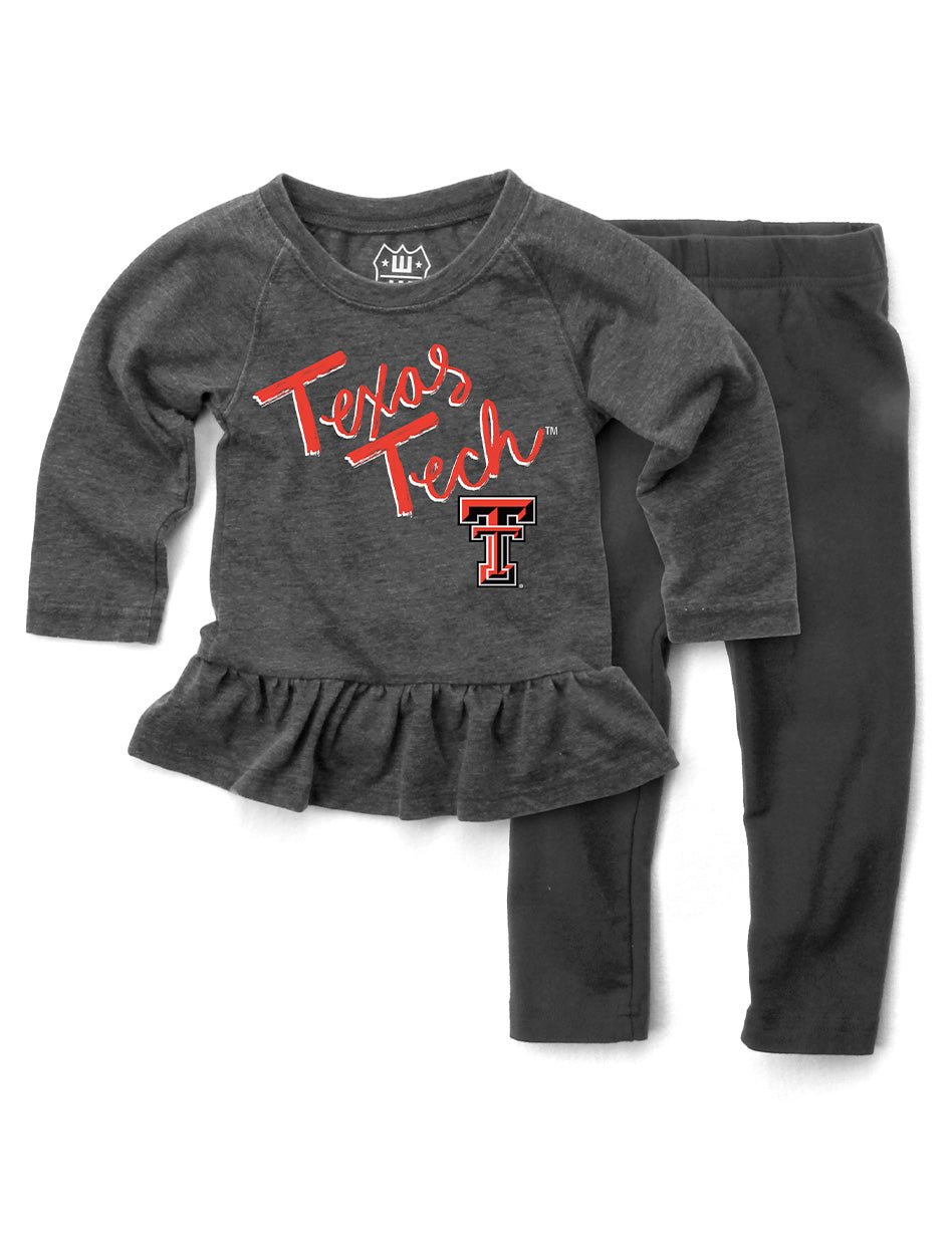 **Texas Tech Double T "Burn" Long Sleeved Ruffled INFANT Set