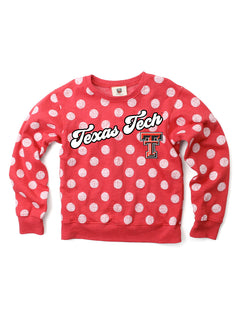 Texas Tech "Polka Dot Script" TODDLER Fleece Pullover