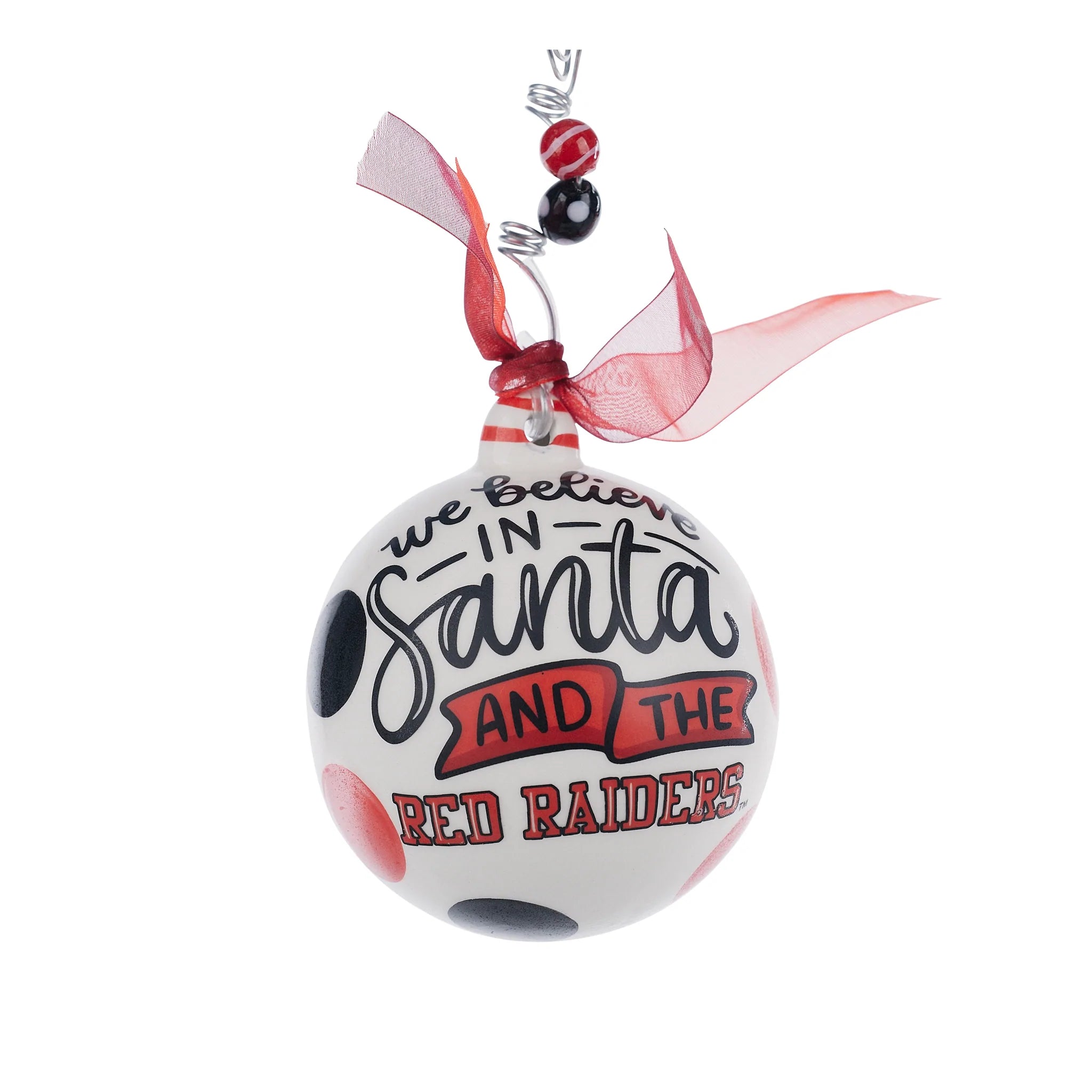 Texas Tech "We Believe in Santa and the Red Raiders" Ceramic Ornament