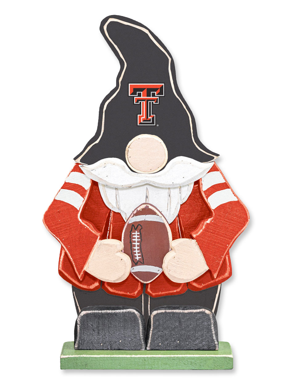 Texas Tech 26" Wooden Garden Gnome Holding a Football