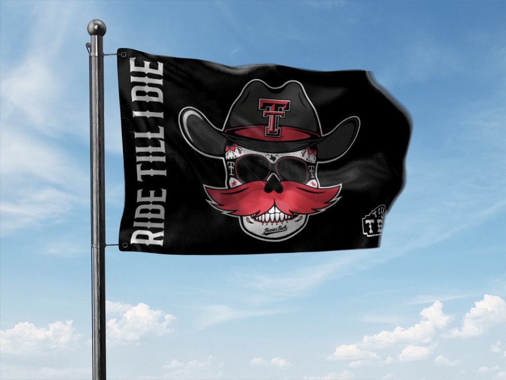 Texas Tech "Till I Die" Skull 3'x5' Deluxe Flag