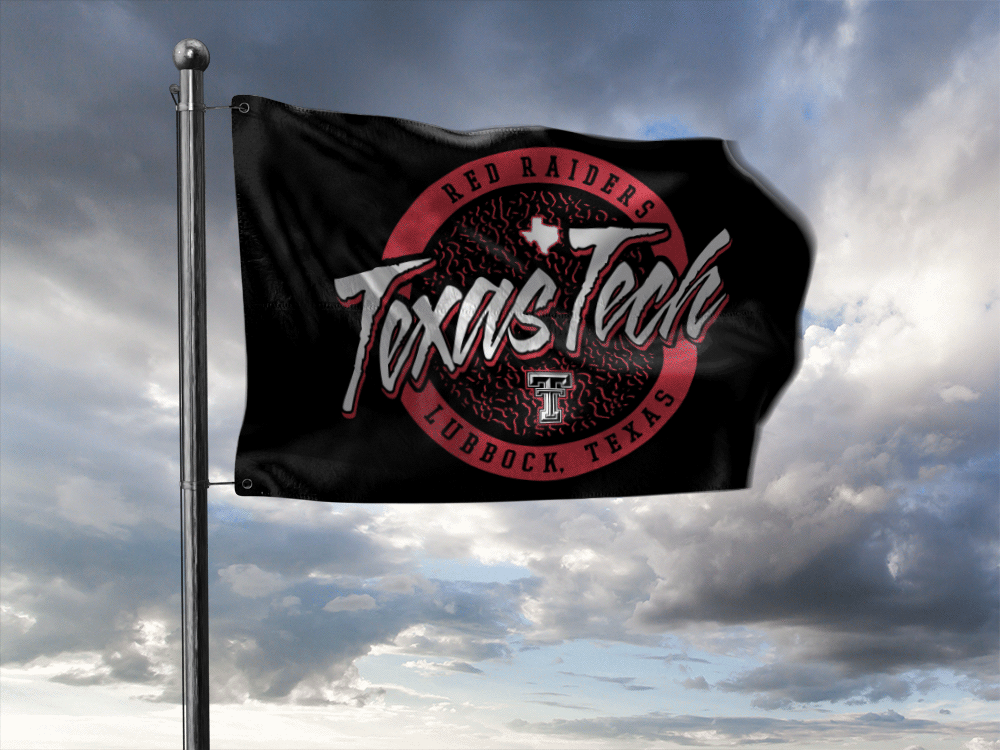 Texas Tech "Retro Game" 3'x5' Black Deluxe Flag