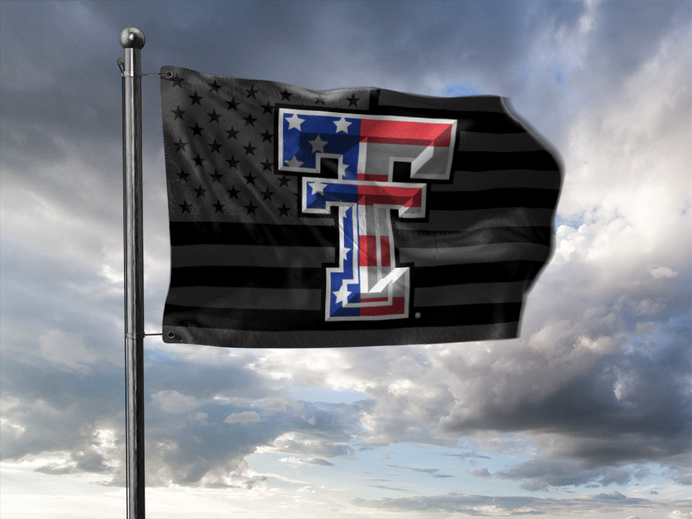 Texas Tech "American Flag Double T" 3'x5' Deluxe Flag