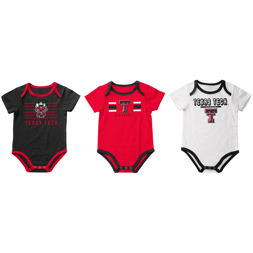 Arena Texas Tech Red Raiders "Sand Castles" Set of 3 INFANT Onesies