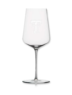 Texas Tech Etched Double T Sheer Rim Wine Glass