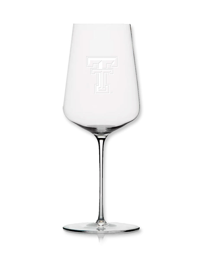 Texas Tech Etched Double T Sheer Rim Wine Glass