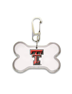 Texas Tech Illuminated Bone Shaped Dog Collar Tag