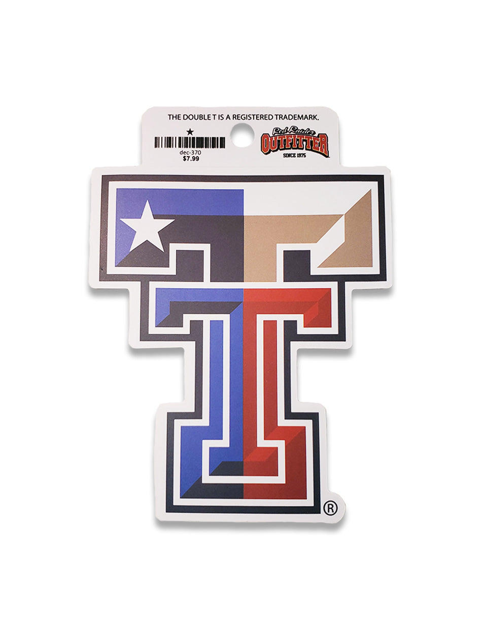 Texas Tech "Texas Flag" Double T Vinyl Decal