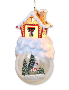 Texas Tech "Home Sweet Home" Ginger Bread House on Snow Globe Ornament