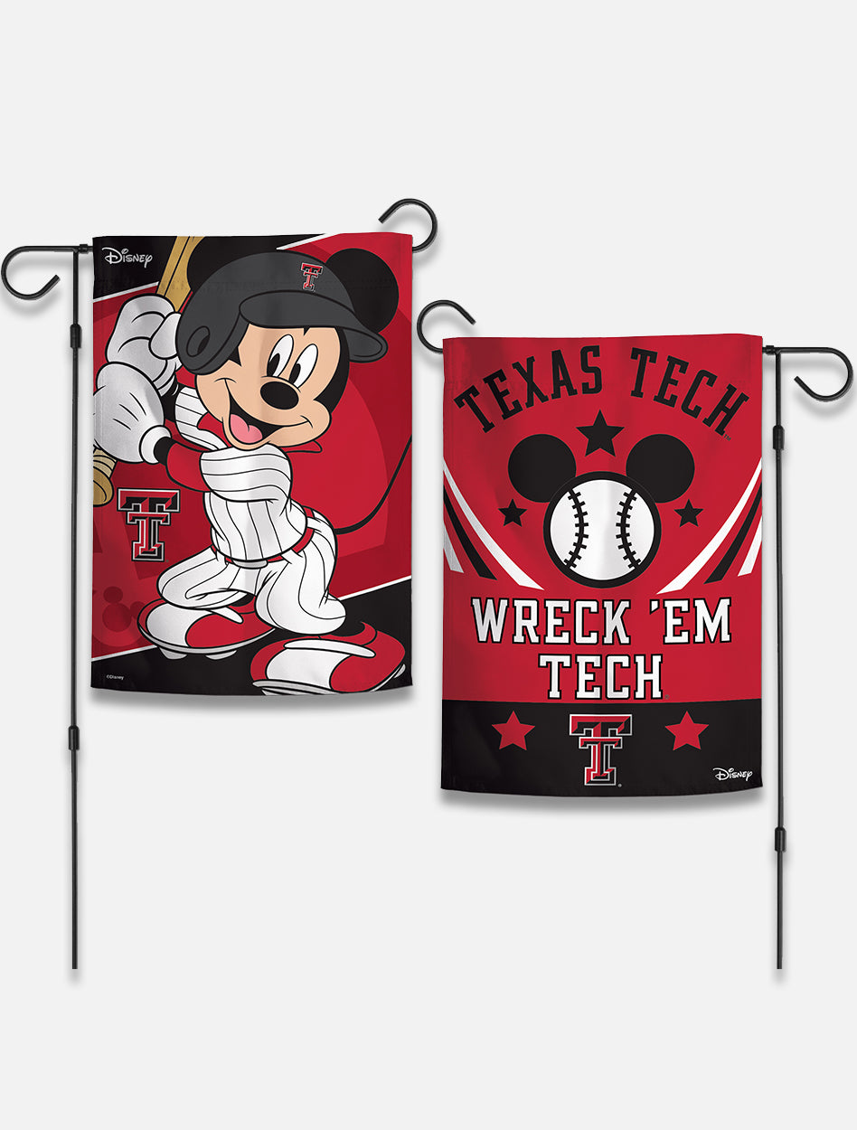 Disney x Red Raider Outfitter Texas Tech Mickey "Baseball Player" Garden Flag Banner