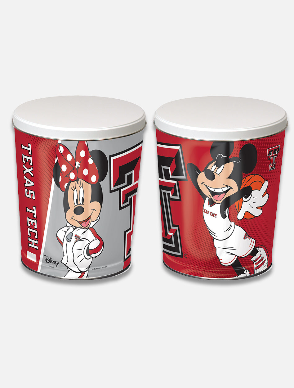 Disney x Red Raider Outfitter Texas Tech  Mickey and Minnie Basketball Popcorn Tin
