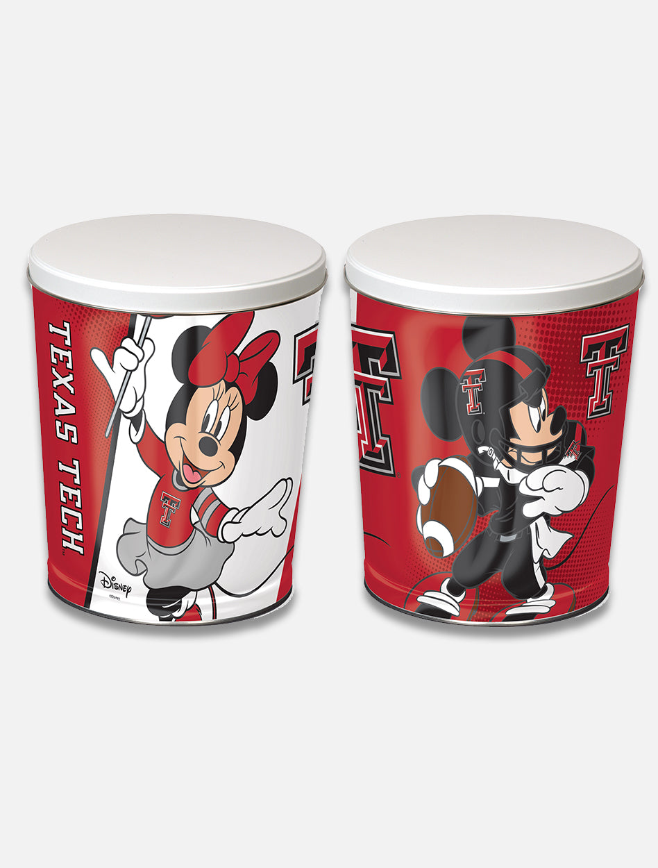Disney x Red Raider Outfitter Texas Tech Mickey and Minnie Football Popcorn Tin