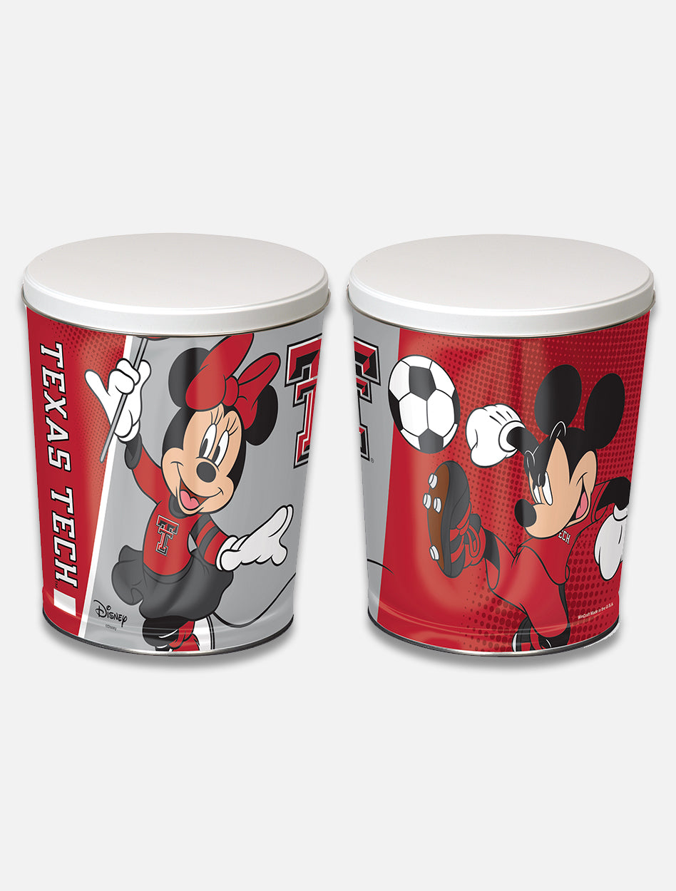 Disney x Red Raider Outfitter Texas Tech Mickey and Minnie Soccer Popcorn Tin
