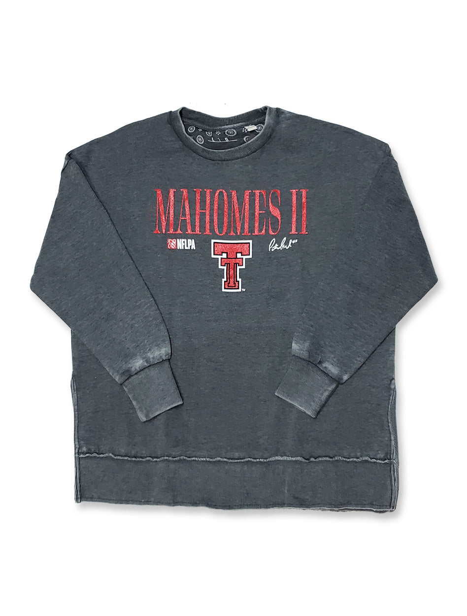 Texas Tech "Glitter Mahomes Namplate" Poncho Fleece Sweatshirt