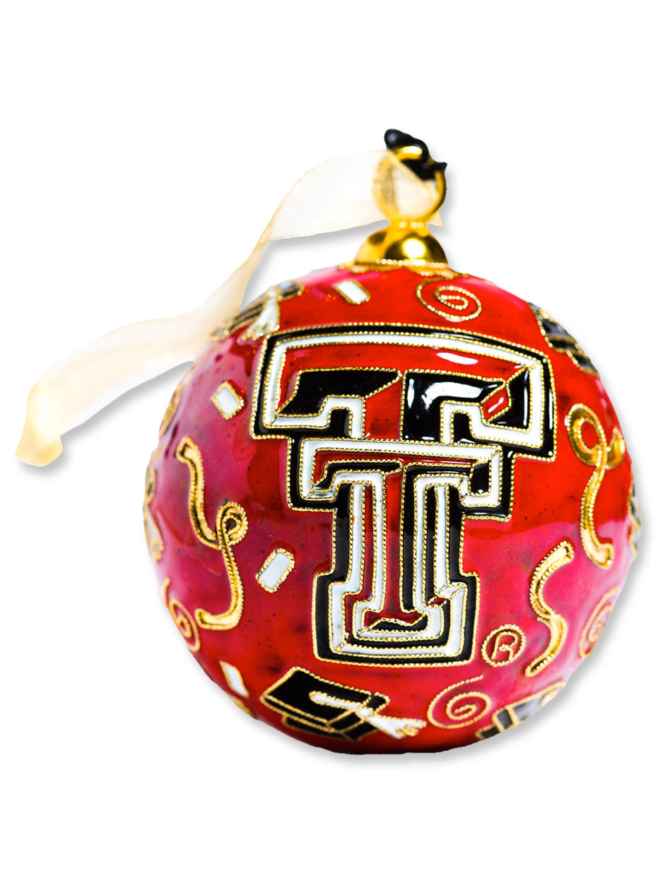 Kitty Keller Texas Tech Graduate Double T Ornament