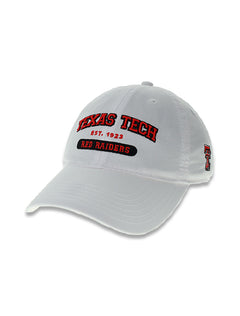 Legacy Texas Tech Arch over Red Raiders on a White Adjustable Cap
