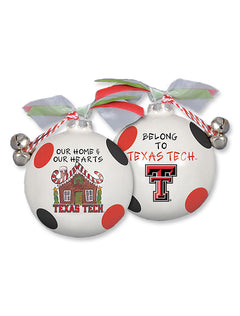 Texas Tech "Gingerbread House" Ceramic Christmas Ornament