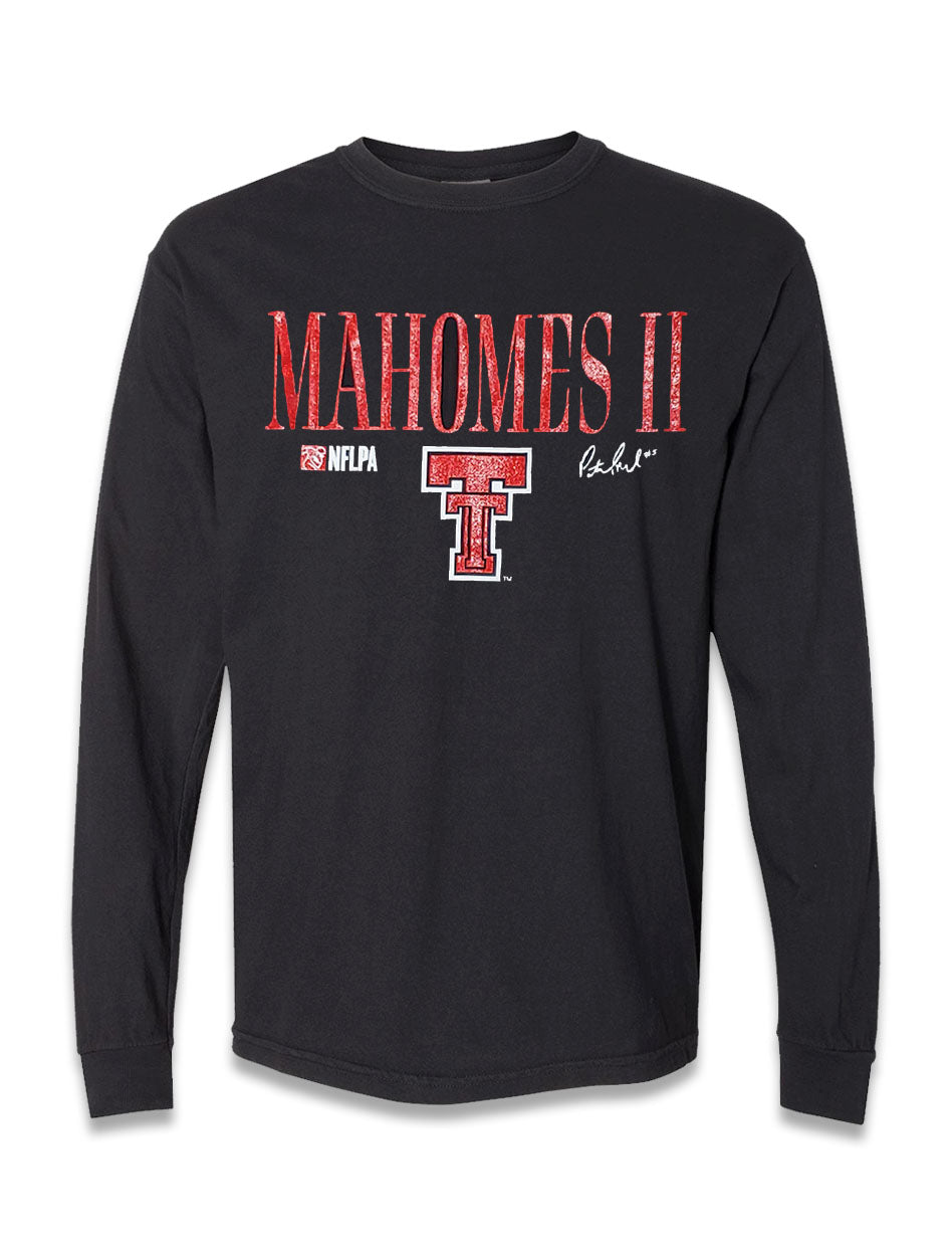 Texas Tech "Glitter Mahomes Namplate" Longsleeve WOMEN'S T-Shirt