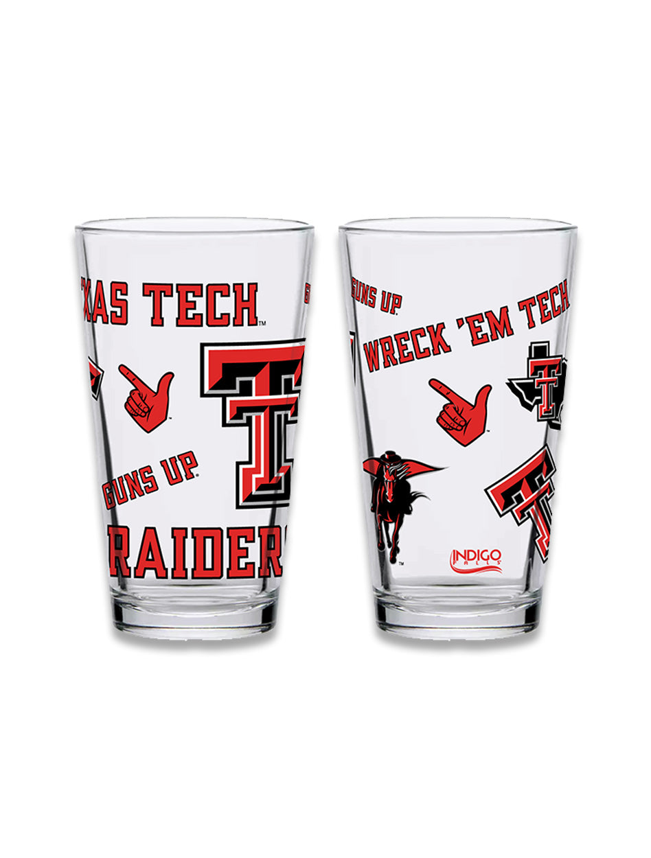 Texas Tech "Medley of Logos " Pint Glass