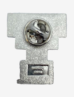 Back of the Texas Tech lapel pin showing the post and butterfly clutch backing