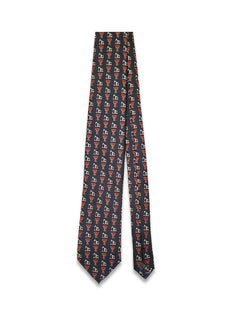 Texas Tech Dark Horse "Pump Jack" Black Printed Silk Tie