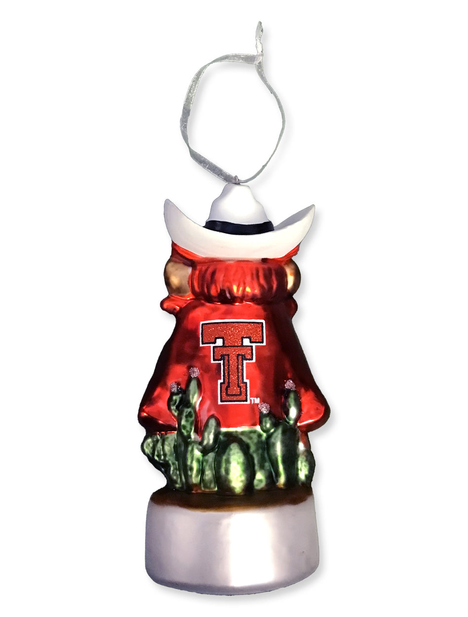 Texas Tech "Hand Painted Raider Red" Glass Ornament
