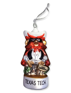 Texas Tech "Hand Painted Raider Red" Glass Ornament