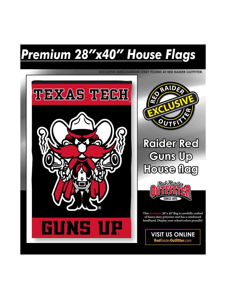 Red Raider Sticker Texas Tech Raider Red Guns Up 28'x40' Premium House Flag – Red Raider ...