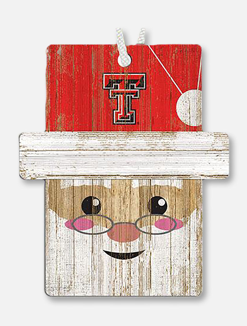 Texas Tech Santa Wooden Ornament