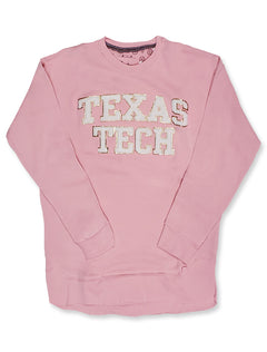 Press Box "Simply Chenille" Pink and White  Crew Neck Fleece
