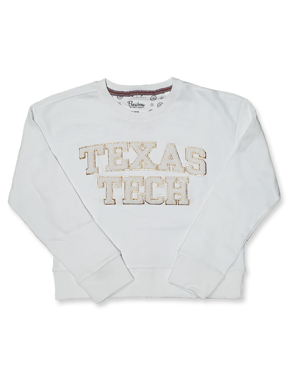 Press Box "Simply Chenille" Tonal White Crew Neck Fleece