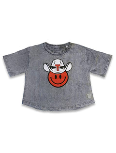 Texas Tech "Cowboy Up" MINERAL WASH Short Sleeve Crop Top