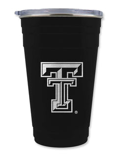 Texas Tech Double T Double Walled Metal "Solo Cup" with Lid