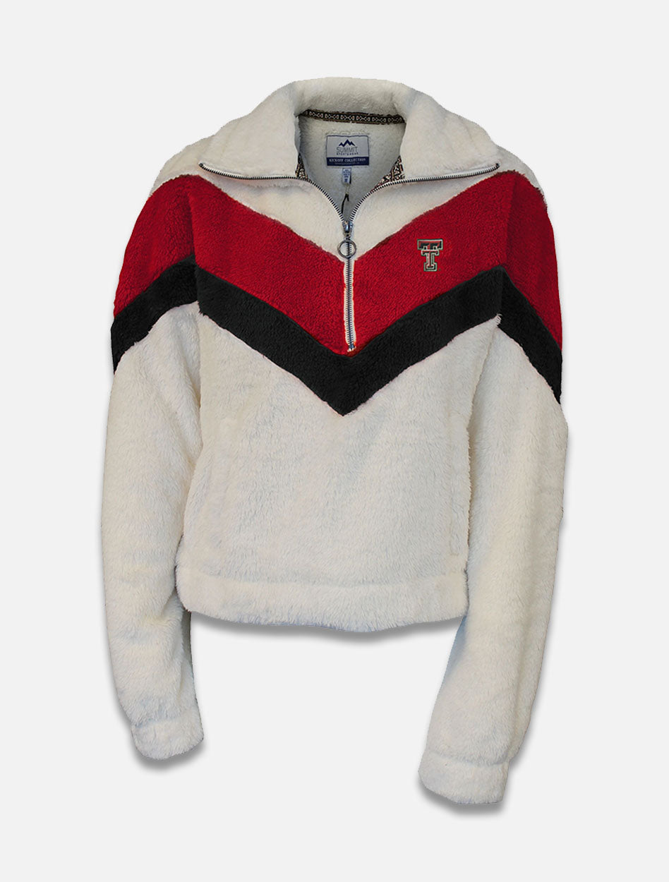 Summit Texas Tech Red Raiders Double Plush Color Block 1/2 Zip Pullover
