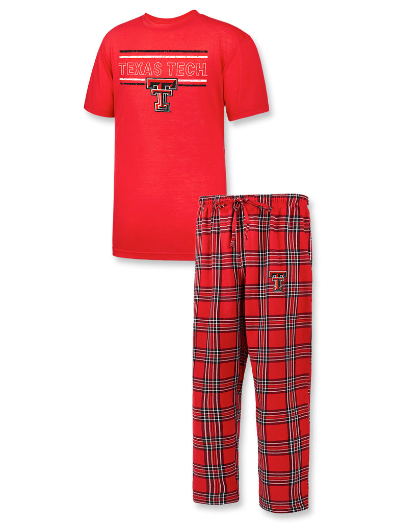 Texas Tech Windfall Mens All Over Patterned Microfleece Pajama Pants in Red, Size: 2X, Sold by Red Raider Outfitters