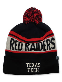 TOW Texas Tech Red Raiders Double T w/Pom Cuffed Beanie