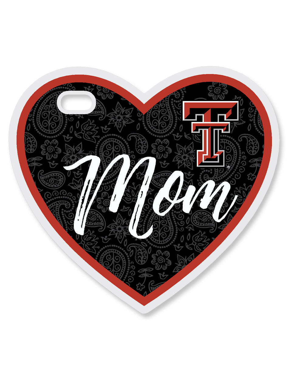 Texas Tech Double T Mom Heart Luggage Tag