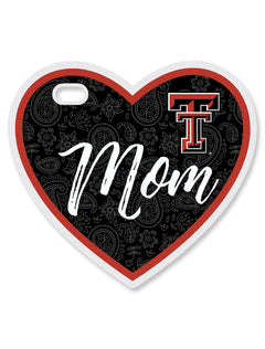 Texas Tech Double T Mom Heart Luggage Tag