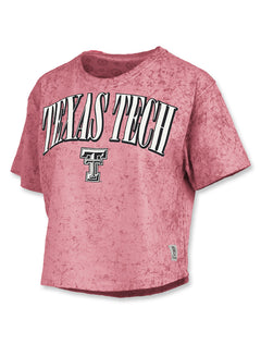 Texas Tech Press Box "Primetime" Sun Washed Crop Top