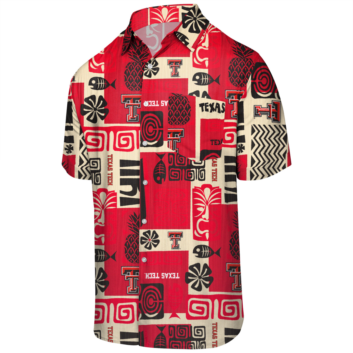 Texas Tech Double T "Tiki" Hawaiian Button Down
