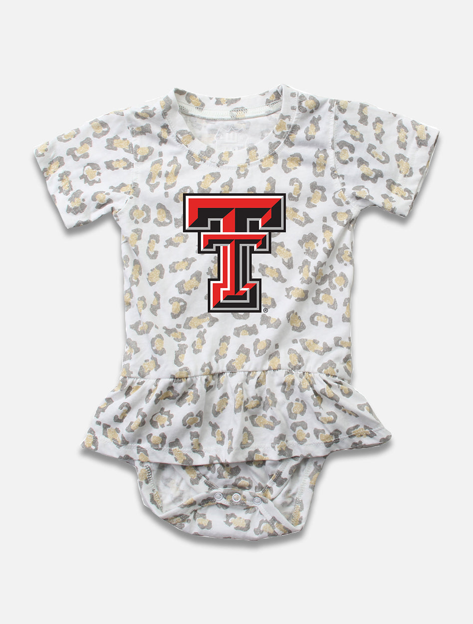 Texas Tech Red Raiders INFANT All Over Leopard Print Ruffle Onesie