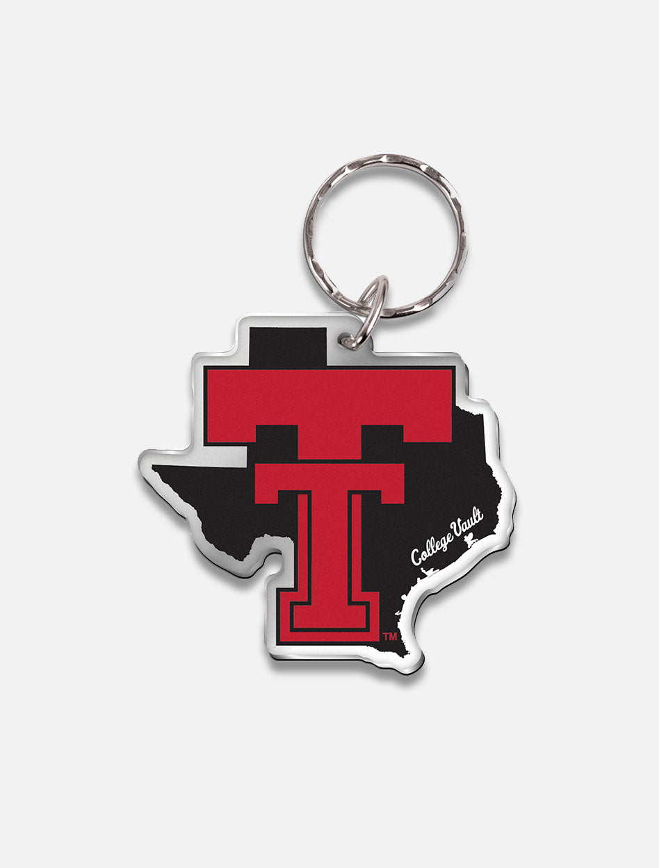 Texas Tech Red Raiders Vault "Pride with Throw Back Double T" Mirrored Key Chain