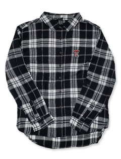 University Girl Women's "The Lux" Boyfriend Plaid Button Down